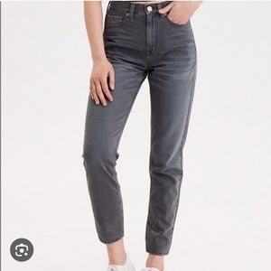 American Eagle high rise mom jeans black wash tall